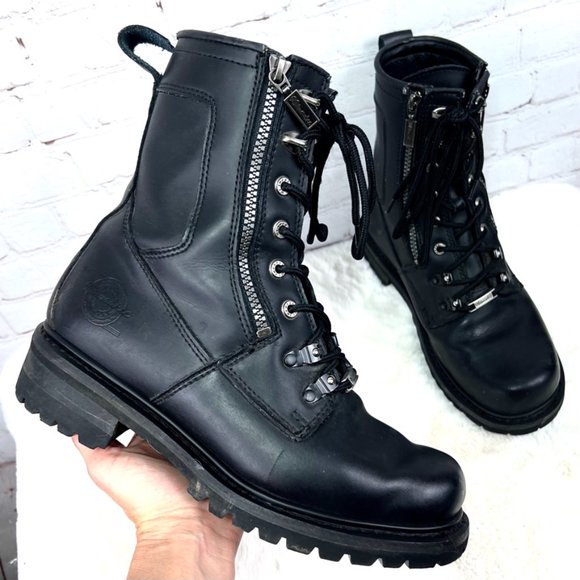 Milwaukee Other - |•MILWAUKEE•| Amaze Black Biker Motorcycle Boots Men Sz 9 (Wmn 10.5) Extra Wide